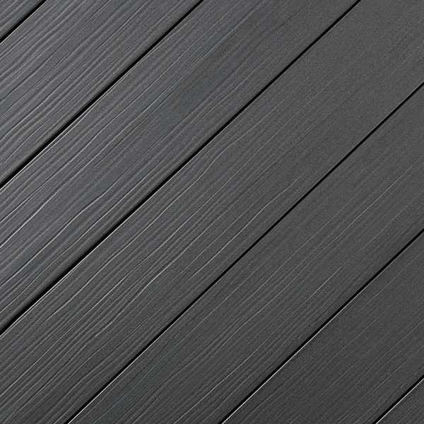 Terrassendiele WPC massiv Lavagrau einseitig Holzstruktur, einseitig glatt, längsseitige Nut, DIE EXKLUSIVE - 21 x 140 mm