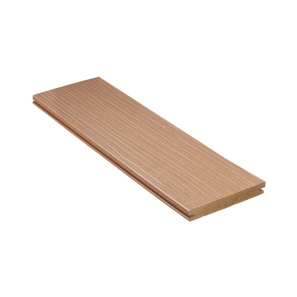 Terrassendiele WPC massiv Terrabraun einseitig Holzstruktur, einseitig glatt, längsseitige Nut, DIE EXKLUSIVE - 21 x 140 mm