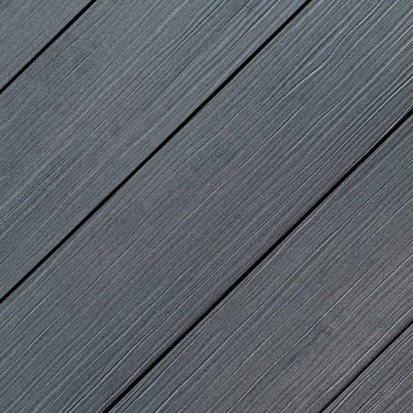 Terrassendiele WPC massiv Basaltgrau einseitig Holzstruktur, einseitig glatt, längsseitige Nut, DIE EXKLUSIVE - 21 x 200 mm