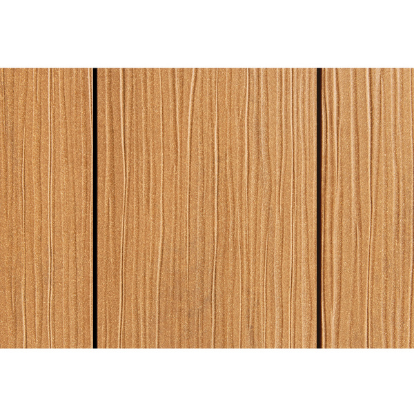 Terrassendiele WPC massiv Eichenbraun einseitig Holzstruktur, einseitig glatt, längsseitige Nut, DIE EXKLUSIVE - 21 x 200 mm