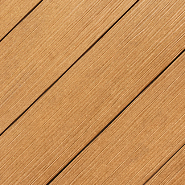 Terrassendiele WPC massiv Eichenbraun einseitig Holzstruktur, einseitig glatt, längsseitige Nut, DIE EXKLUSIVE - 21 x 200 mm