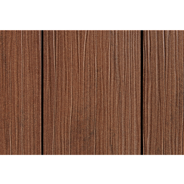 Terrassendiele WPC massiv Kastanienbraun einseitig Holzstruktur, einseitig glatt, längsseitige Nut, DIE EXKLUSIVE - 21 x 200 mm
