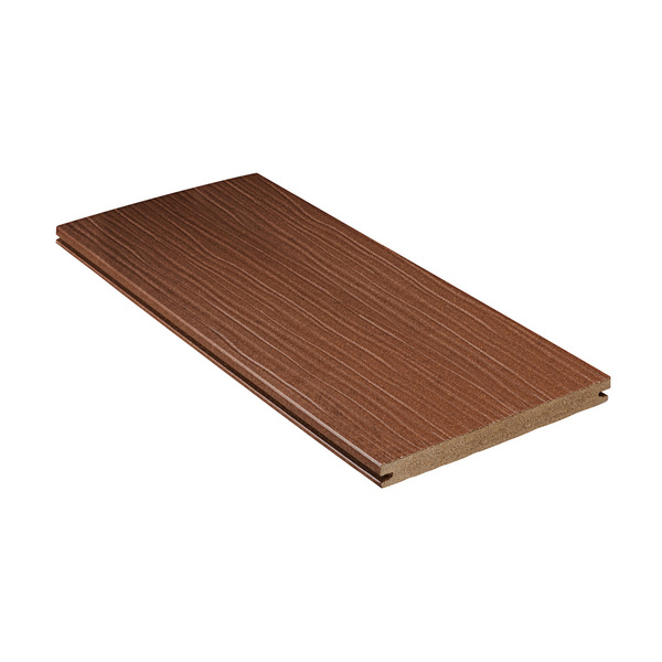 Terrassendiele WPC massiv Kastanienbraun einseitig Holzstruktur, einseitig glatt, längsseitige Nut, DIE EXKLUSIVE - 21 x 200 mm