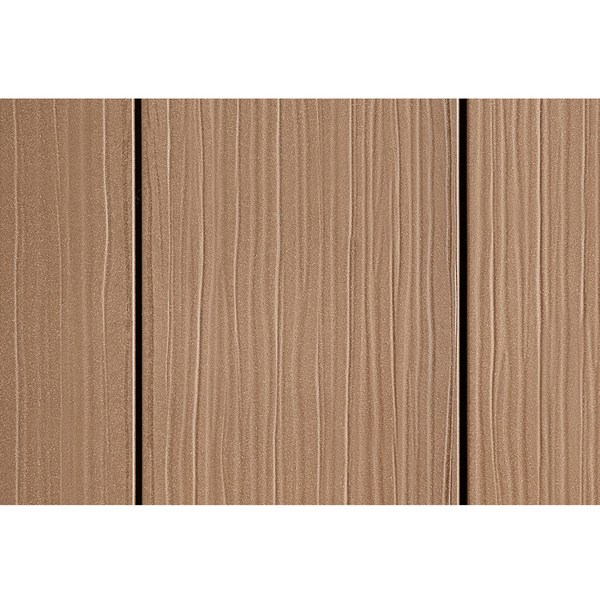 Terrassendiele WPC massiv Terrabraun einseitig Holzstruktur, einseitig glatt, längsseitige Nut, DIE EXKLUSIVE - 21 x 200 mm