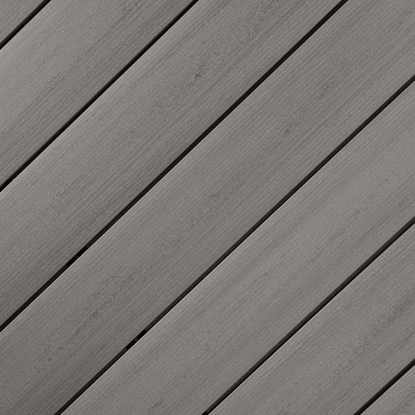 Terrassendiele WPC massiv Graphitgrau einseitig Holzstruktur, einseitig glatt, unterseitige Nut, DIE SMARTE KLICK - 22 x 119 mm