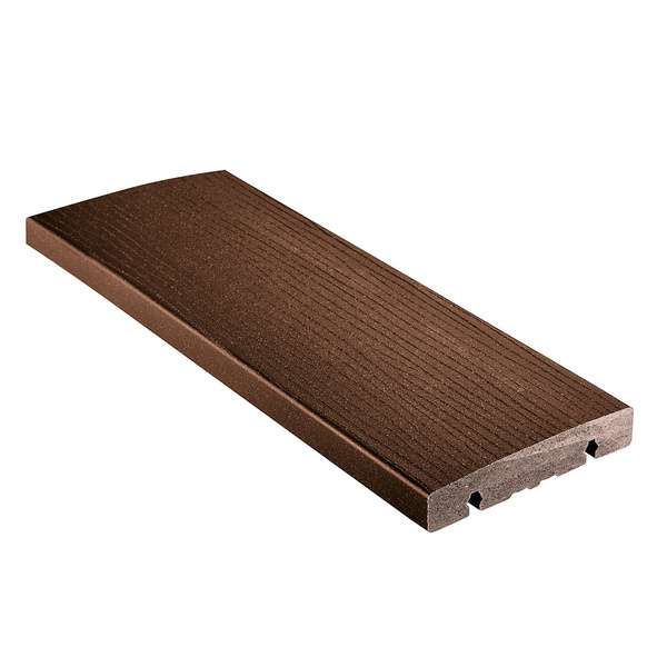 Terrassendiele WPC massiv Kastanienbraun einseitig Holzstruktur, einseitig glatt, unterseitige Nut, DIE SMARTE KLICK - 22 x 119 mm