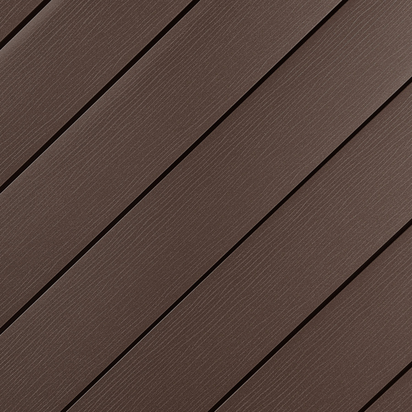 Terrassendiele WPC massiv Schwarzbraun einseitig Holzstruktur, einseitig glatt, Clipmontage_laengsseitig, DIE SMARTE - 19 x 139 mm