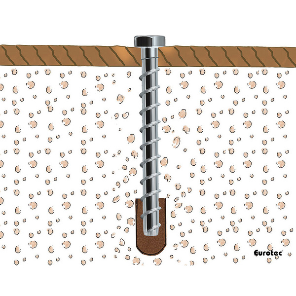 Rock-Betonschraube Sechskant 10,5x100mm Stahl blau verzinkt (100 Stück/Karton)