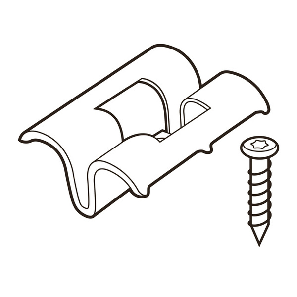 Asymmetrischer Clip 27x22.5x11mm V2A/AISI 304 Halbrundkopf S1 Für 20mm Bretter, 90 Stück/Paket