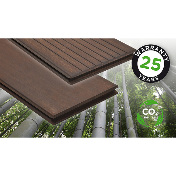 Terrassendiele Bambus einseitig gebürstet, einseitig geriffelt, stirnseitige Nut & Feder, Bamboo X-treme - 20 x 155 mm