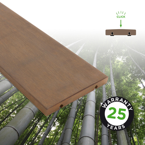 Terrassendiele Bambus einseitig bombiert, Bamboo N-durance - 21 x 119 mm