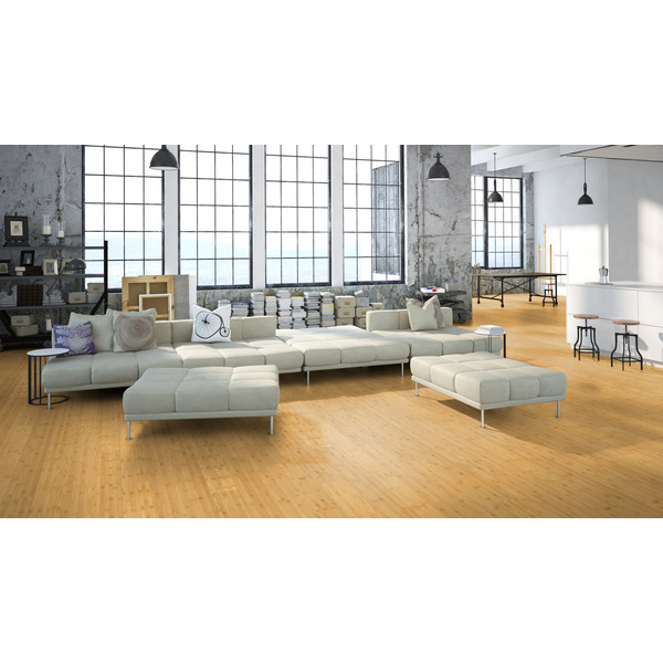 Parkett Side Pressed Ecru Fineline lackiert - Bamboo Surpreme
