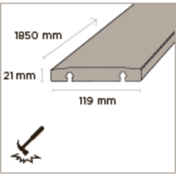 Terrassendiele Bambus einseitig bombiert, Bamboo X-treme - 21 x 119 mm