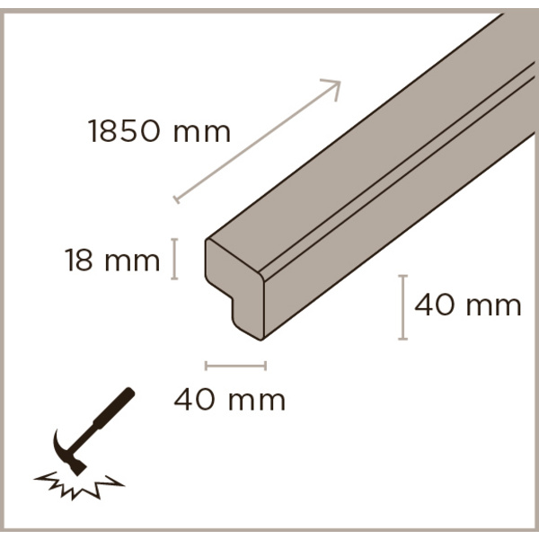 Bamboo X-treme Eckprofil L-Profil 1850x40x40mm Density unbeh. Für 18mm Bretter