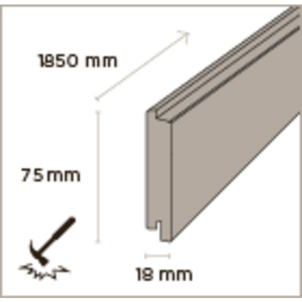 Bamboo X-treme Fassadenelement Falzprofil 1850x75x18mm Density unbeh.
