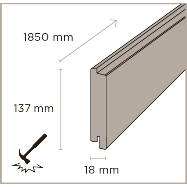 Bamboo X-treme Fassadenelement Falzprofil 1850x137x18mm Density unbeh.