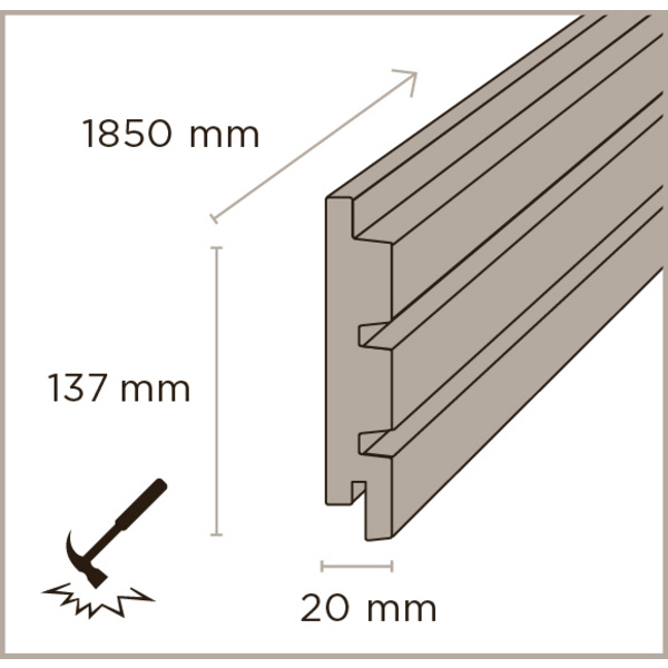 Bamboo X-treme Fassadenelement Dreifacher Rhombus 1850x137x20mm Density unbeh.
