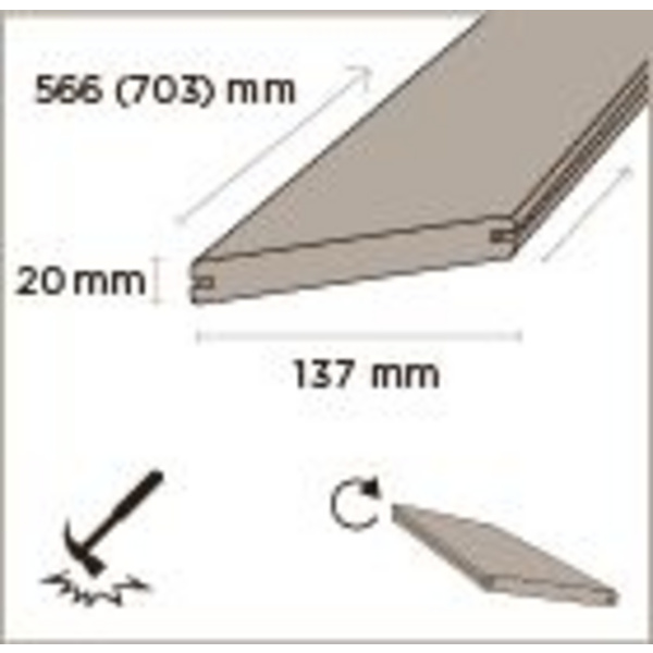 Terrassendiele Bambus thermobehandelt beidseitig glatt, Bamboo X-treme - 20 x 137 mm