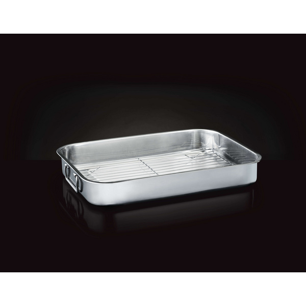 Edelstahl-Pfanne mit Rost