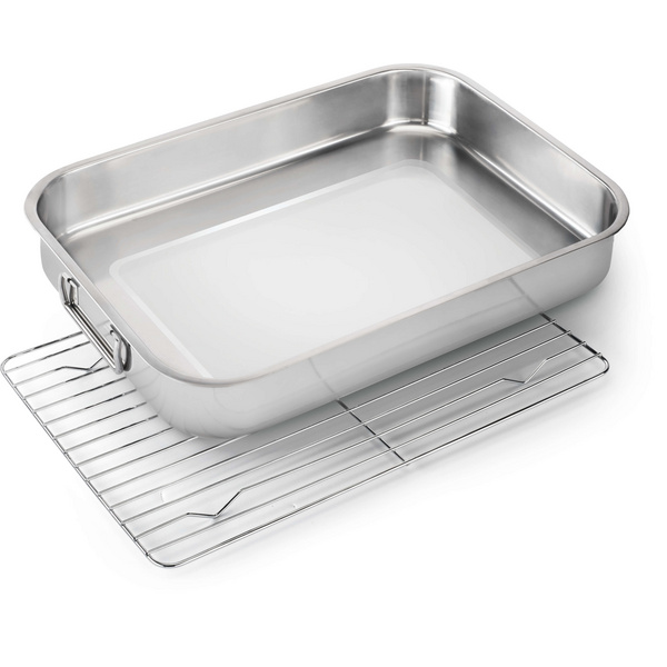 Edelstahl-Pfanne mit Rost