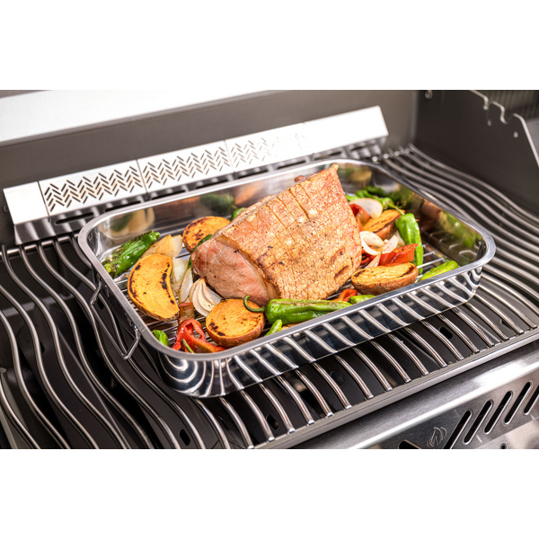 Edelstahl-Pfanne mit Rost