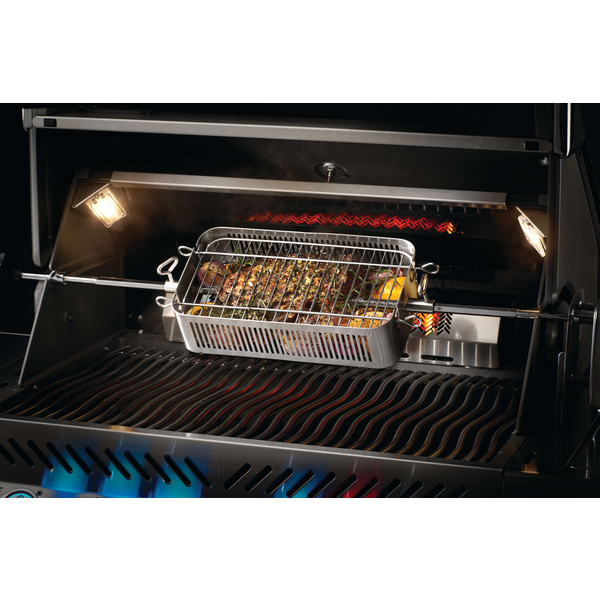 Edelstahl-Grillkorb für Drehspieß, verstellbar