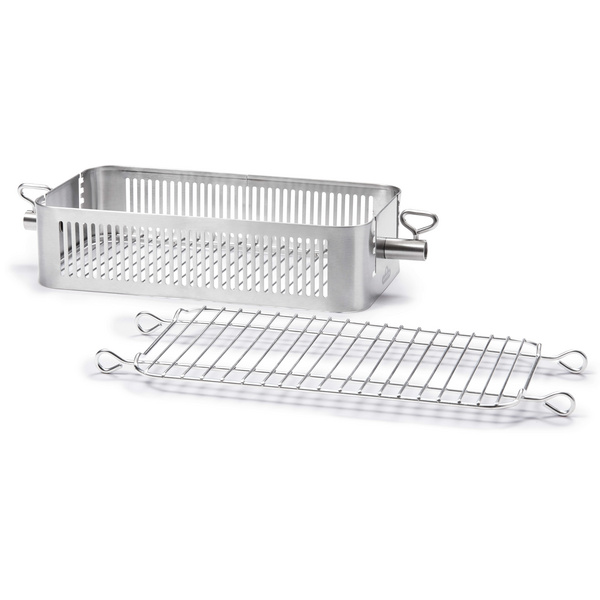Edelstahl-Grillkorb für Drehspieß, verstellbar