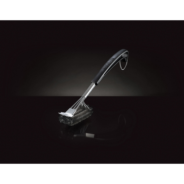 Edelstahl Grillbürste dreireihig mit Schaber