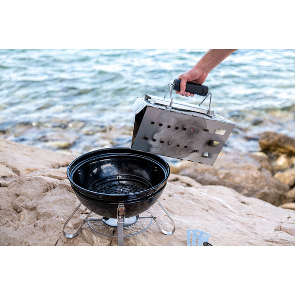 Holzkohlegrill Premium Holzkohle Kugelgrill tragbar, Ø37cm