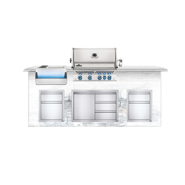 Gasgrill Prestige PRO™ 500, Edelstahl, Einbaugrill, inkl. Drehspieß