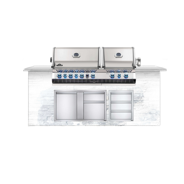 Gasgrill Prestige Pro™ 825, Edelstahl, Einbau