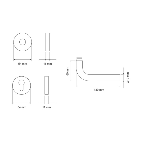 Slim Style E100B PZ0 71, Profilzylinder Edelst. matt