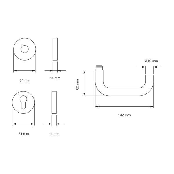 Slim Style E200B PZ0 71, Profilzylinder Edelst. matt