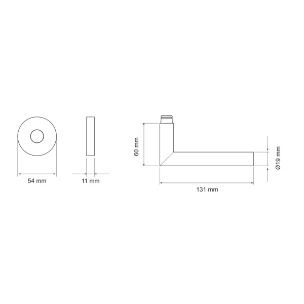 Slim Style E300B 0S 83, o. Schlüsselrosette Kosmos Schwarz