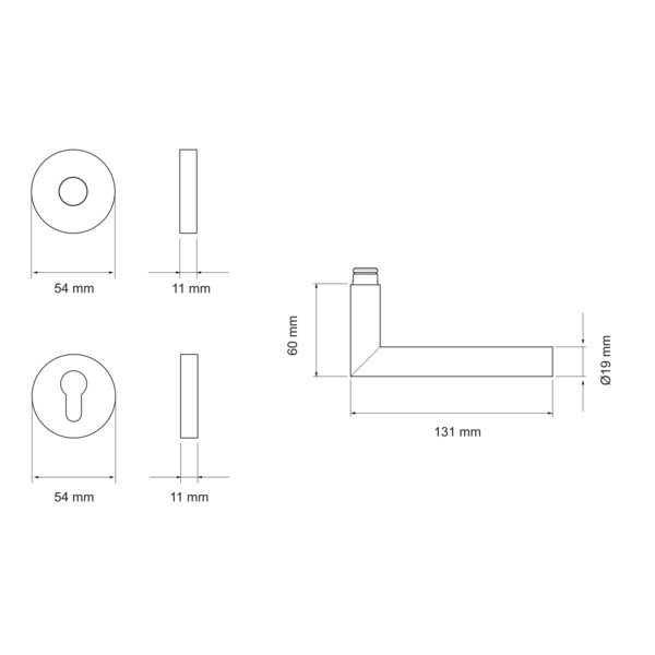 Slim Style E300B PZ0 71, Profilzylinder Edelst. matt