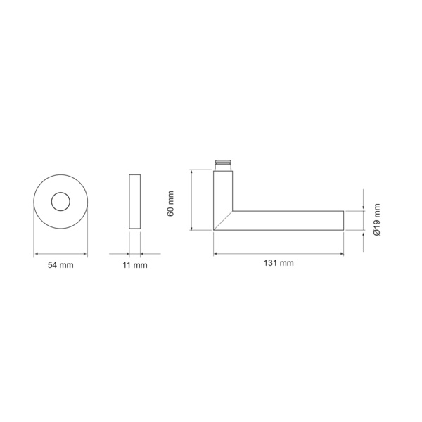 Slim Style E300U 0S 71, o. Schlüsselrosette Edelst. matt