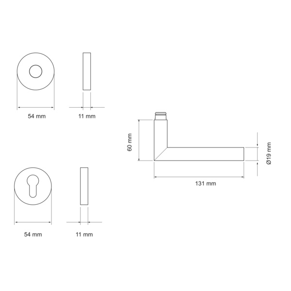 Slim Style E300U PZ0 71, Profilzylinder Edelst. matt