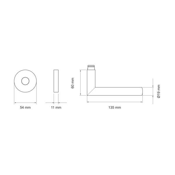 Slim Style E400B 0S 71, o. Schlüsselrosette Edelst. matt