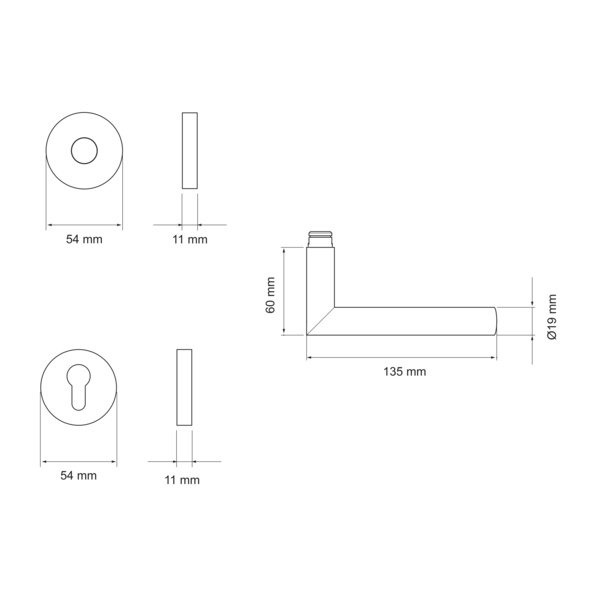 Slim Style E400B PZ0 71, Profilzylinder Edelst. matt