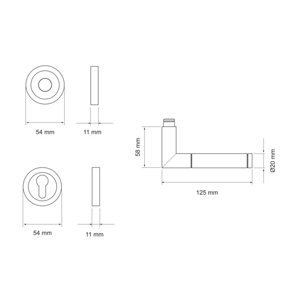 Slim Style E700A PZ0 73, Profilzylinder Edelst. poliert/matt