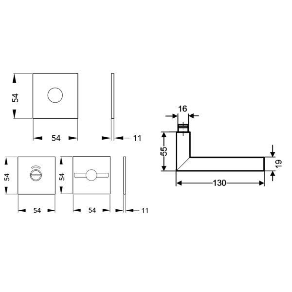 Slim Style E800Q BAD 71, Bad rot/weiß mit Knebelstange (EZ170Q BAD 71) Edelst. matt