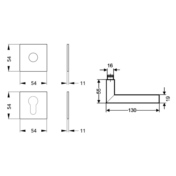 Slim Style E800Q PZ0 71, Profilzylinder Edelst. matt