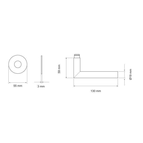 Slim Style E900 0S 71, o. Schlüsselrosette Edelst. matt
