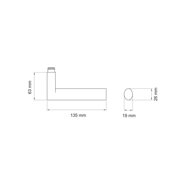 EDS45, Griffstück Madeira kurz in Edelst. matt rechts/links