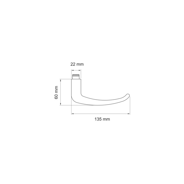 EDF22V, Griffstück Elba Feuerschutz in Edelst. matt rechts/links