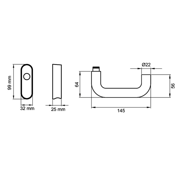 Kreta XL EF174 EAR 71, Fenstergriff Edelst. matt