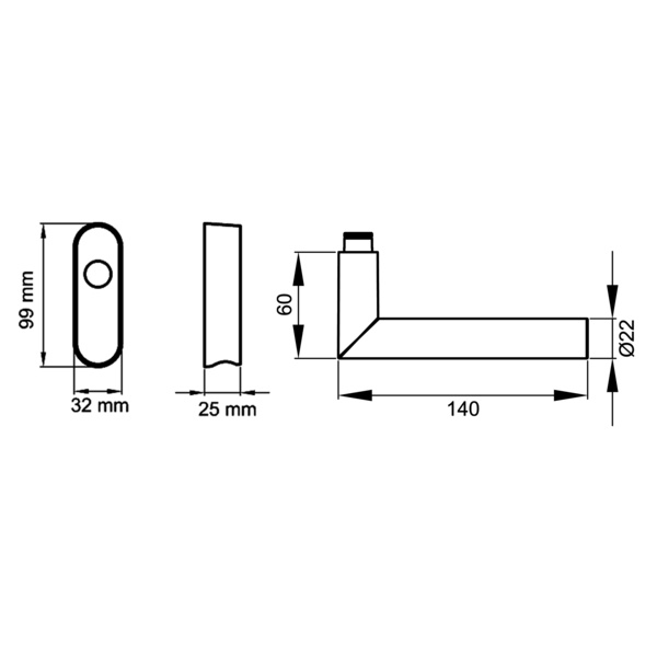Rhodos XL EF184 EAR 71, Fenstergriff XL Edelst. matt
