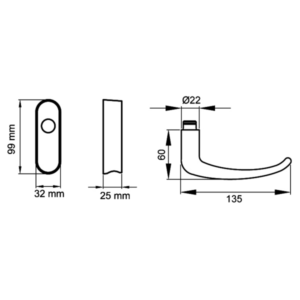 Elba EF224 EAR 71, Fenstergriff Edelst. matt