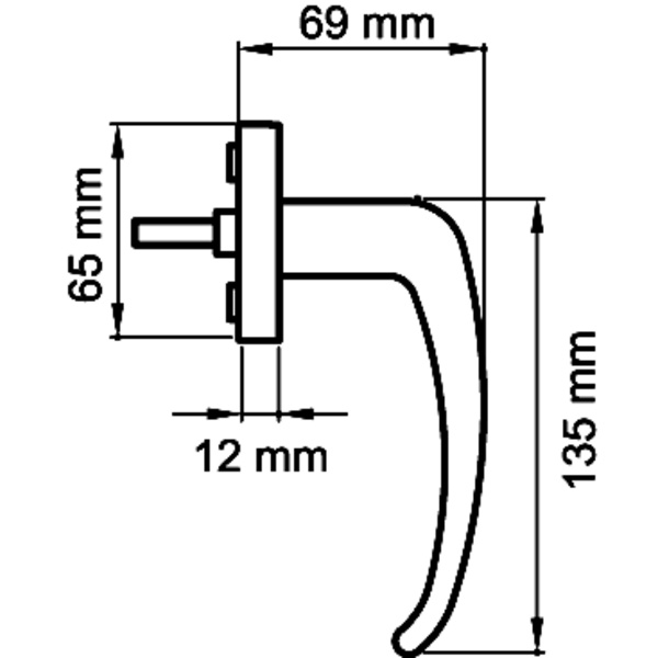 Elba EF224 71, Fenstergriff Edelst. matt