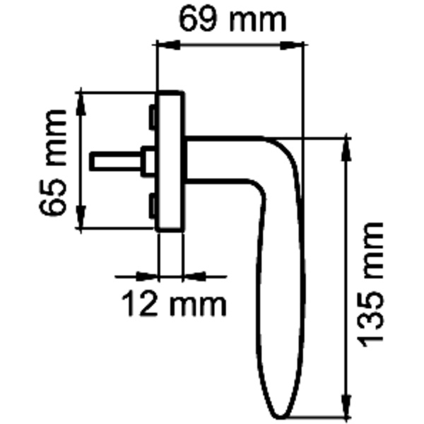 Korfu EF244 71, Fenstergriff Edelst. matt